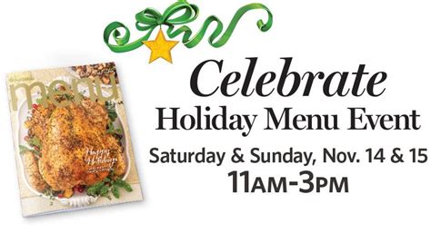 From appetizers to dessert and everything in between, you can take our entire list and be. Wegmans Mobile - Celebrate Holiday Menu Event | Holiday menus, Menu, Celebrities