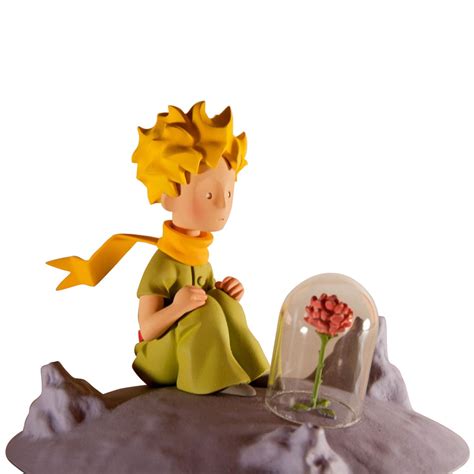 Et le petit prince eut un très joli éclat de rire qui m'irrita beaucoup. Figurines - Le Petit Prince et la rose sur la lune ...