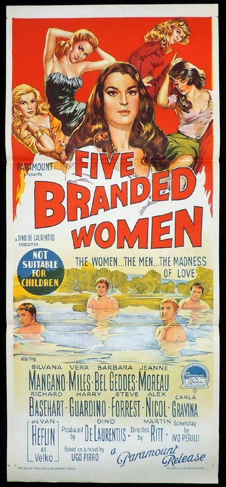 Additional movie data provided by tmdb. FIVE BRANDED WOMEN Original Daybill Movie Poster Silvana ...