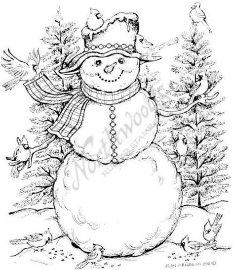 Bird coloring pages & printables. Northwoods Rubber Stamps - Wood Mounted - Cardinal Snowman ...