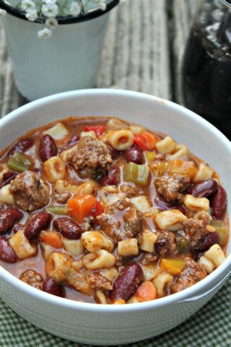 Ashley is sharing some great instant pot recipes that are perfect for rv campers or for taking with you on the road! Easy Instant Pot Pasta Ground Beef Fagioli Soup | Recipe ...