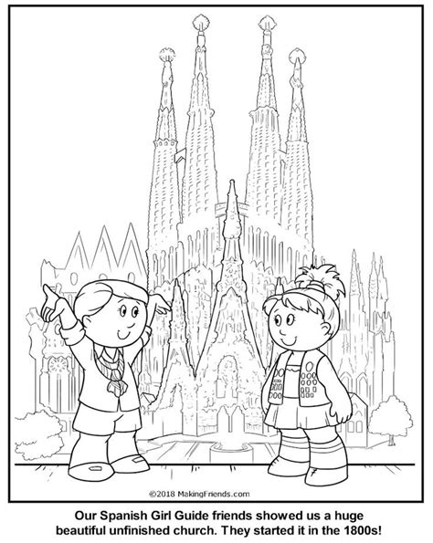 Minute details are also there that need to be understood properly while coloring them so that every elements can get highlighted well. Spanish Girl Guide Coloring Page | Coloring pages, Girl ...