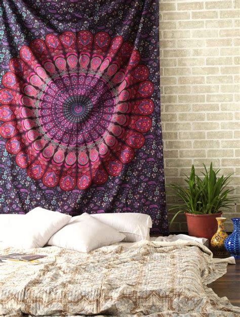Hang 'em on walls, drape 'em on beds, divide a room, hide your secret stuff. Purple Mandala Wall Tapestry, Indian Cotton Bedding Twin Bedspread
