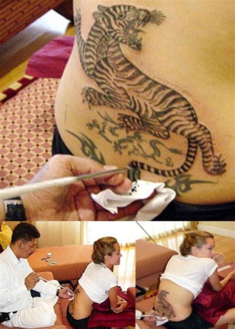 Right arm 16 angelina jolie tattoos photo gallery all these actresses believe on arabic words and same justifies angelina's right arm tattoo. Angelina jolie tiger tattoo. Angelina Jolie's Tiger Tattoo ...