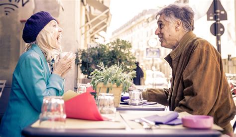 Dating isn't just for the twenty and thirty somethings out there y'know. First date couple drinking