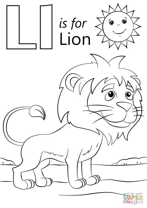 Color the l's coloring page. L is for Lion | Super Coloring | Lion coloring pages ...