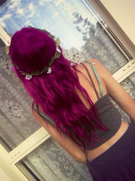 Violet looks beautiful with burgundy, fuchsia, blue and teal. Violet | Magenta hair, Dyed hair, Wine hair