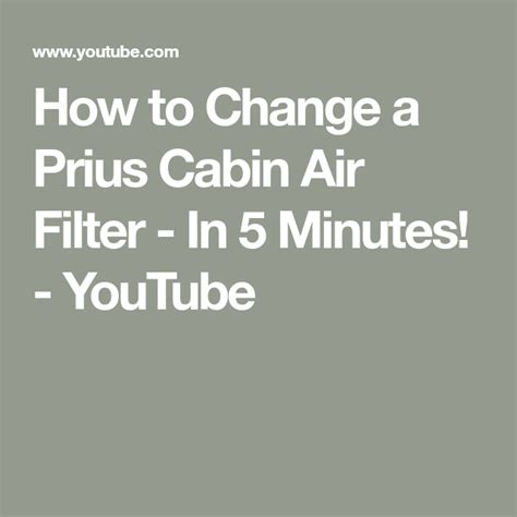 A 2010 toyota prius cabin air filter is responsible for removing contaminants from the air that is used by the climate control system to provide clean air to the passengers. How to Change a Prius Cabin Air Filter - In 5 Minutes ...