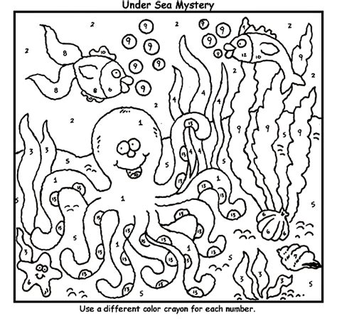 They spray ink to prevent predators; Octopus Color by Number Coloring Page | crayola.com