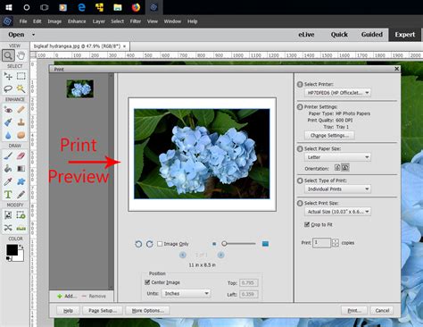Print Preview in photoshop elements 2018 - Adobe Support Community