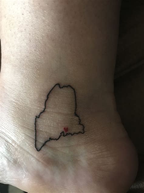 Black with a few shaded looks fantastic. State of Maine tattoo ankle | Maine tattoo, Tattoos, Ankle ...