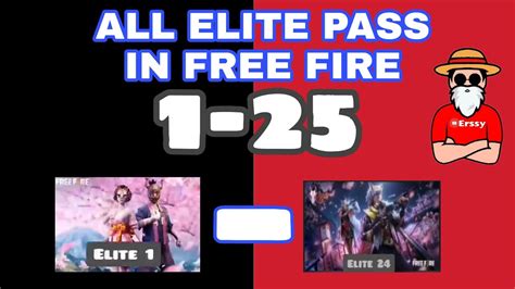 Garena free fire has more than 450 million registered users which makes it one of the most popular mobile battle royale games. All Elite Pass In Free Fire| 1-25 | - YouTube