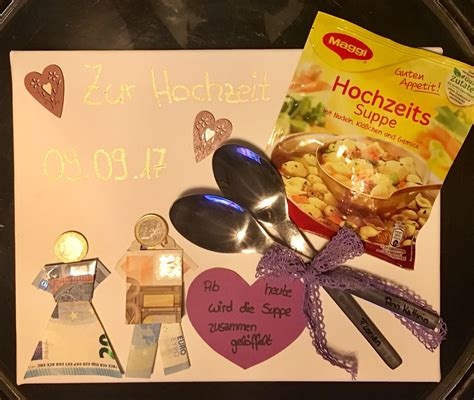 Hier eine auswahl romantischer hochzeitssprüche: Hochzeitsgeschenk Suppe gemeinsam auslöffeln (mit Bildern ...