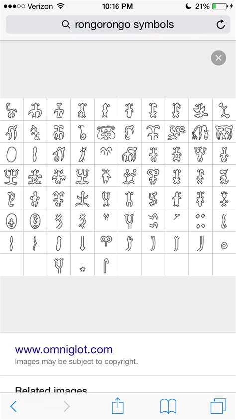 Check spelling or type a new query. Rongorongo glyphs from Easter island | Writing systems ...