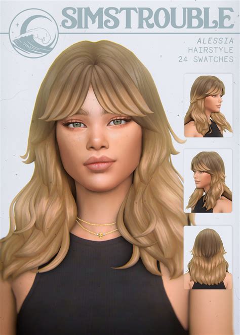 ALESSIA by simstrouble | Patreon in 2023 | Sims hair, Sims 4, Sims