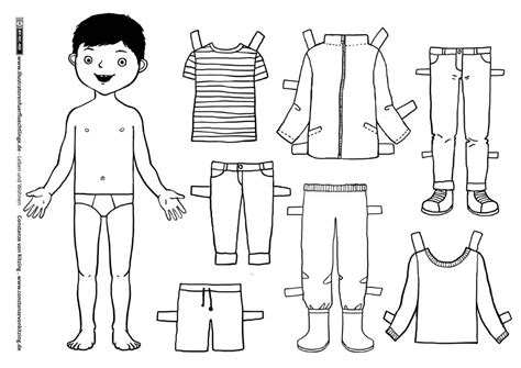 Oder ihr malt die bastelvorlage in eurer lieblingsfarbe aus und fertig ist eure fledermaus. Leben und Wohnen - Kleidung Anziehpuppe Junge - von Kitzing | Puppen, Unterricht kindergarten ...