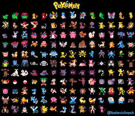 Последние твиты от pokemon pixel art (@pokemonpixelart). OC All 151 Gen 1 Pokemon Pixel Art. : PixelArt