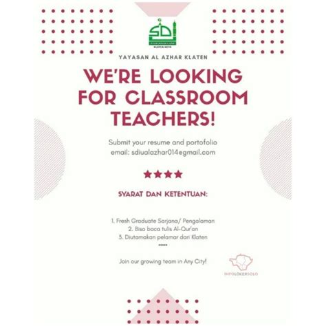 Loker sekolah yayasan dicianjur kota : Lowongan Kerja Guru SD Yayasan Al Azhar Klaten - INFO ...