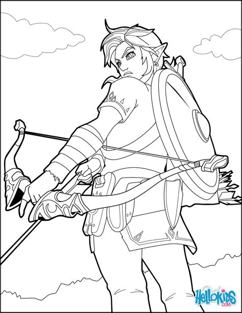 Traverse a fantastical open world: Coloriages link: breath of the wild - fr.hellokids.com