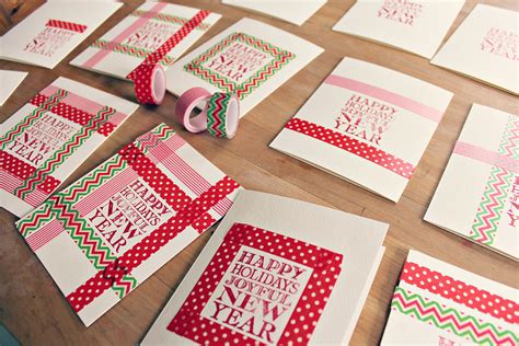 See more ideas about washi tape cards, cards, washi tape. Easy Homemade Christmas Cards: Washi Tape Holiday Cards ...