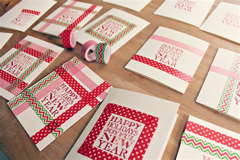 Draw a heart shape on a piece of scrap card. Easy Homemade Christmas Cards: Washi Tape Holiday Cards ...