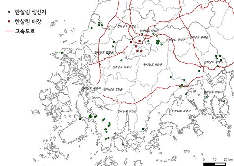 지도 — чидо — карта. WareHouse: 광주전남 한살림 생산지 -매장 지도