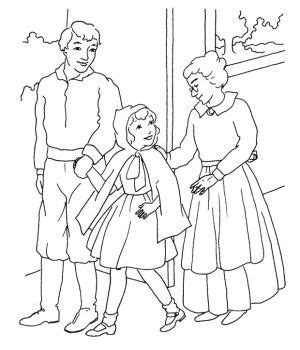 It feels like summer, just like i'm feeling this color palate. Little Red Riding Hood Was With Mom And Dad Coloring Page ...