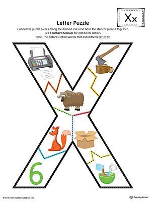 Lets learn about the words that start with the letter x. Letter X Puzzle Printable (Color) | Letter a crafts, Preschool alphabet ...