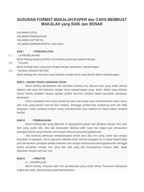 Tinjauan/ulasan ilmiah hasil gagasan sendiri : Contoh Penulisan Paper