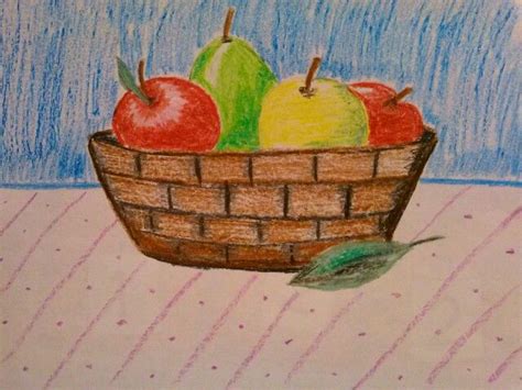 A4 size white paper, graphite pencils(4b, 6b, 10b), eraser etc. Still life 2nd grade art project: fruits in a basket. They ...