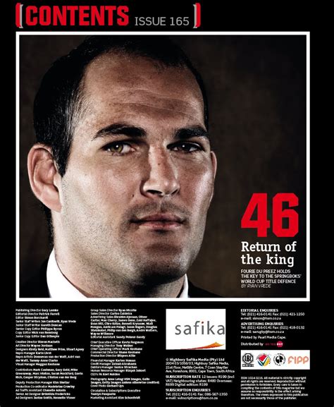 Jul 23, 2021 · news. Gerhard Uys Media: Fourie du Preez - SA Rugby magazine