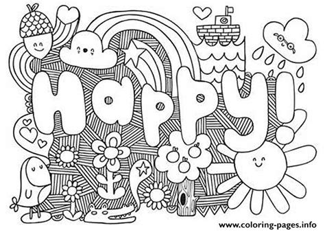 Choose happy quote free coloring page â€¢ general, quotes coloring pages. Happy Word Coloring Pages Printable