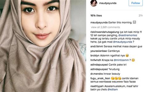 Maudy ayunda memang selalu tampil dengan rambut panjang hitam terurai dalam kesehariannya. FOTO: Netizen Terpana Lihat Maudy Ayunda Pakai Hijab ...