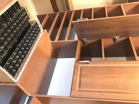 Closet with two 360 organizers. Custom Closet Hutch and Jewelry Drawer | Austin-Morgan Closets