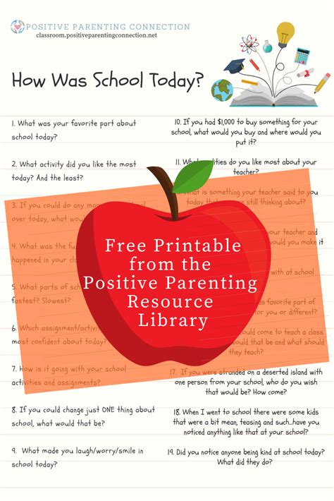 Questions for kids to talk about school, printable from ...