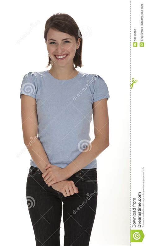 If you inadvertently have poor lighting, the subject matter will take on the hue of their background or, worse. Pretty Young Woman On White Background Stock Photo - Image of plain, happy: 38899080