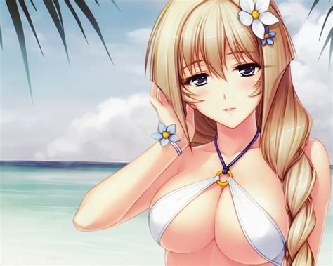 See more ideas about anime, anime boy, blonde anime boy. bikini blonde hair breasts cleavage cropped gray eyes muv ...