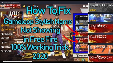 Baixe o emulador, veja como configurar e tire suas conclusões! How to Fix Gameloop Stylish Name Not Showing in Free Fire ...