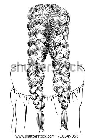 Maybe you would like to learn more about one of these? Two Braids Hairstyles เวกเตอร์สต็อก 710549053 - Shutterstock