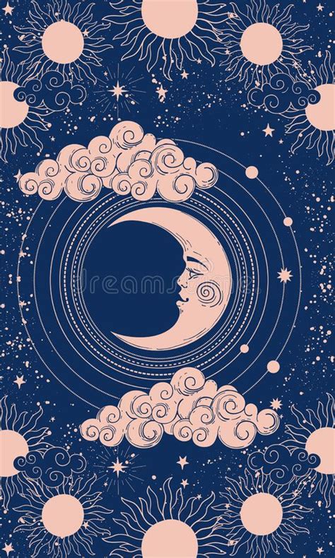 La luna rosada es la primera luna llena después del equinoccio de primavera y se llama así por el tono rosado de las plantas que comienzan a florecer. Luna azul de dibujo ilustración del vector. Ilustración de ...