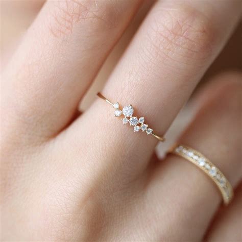 The most beautiful, unique, gorgeous engagement rings with diamonds set in yellow gold, white gold designs. Simple Cubic Zirconia Small Stone Thin Ring Gold ...