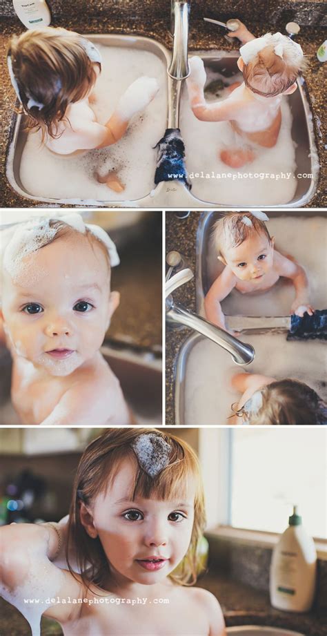 She just sits in a blooming bath and i use a cup to pour water over her as the faucet runs. Yucca Valley Photographer | (Kids in the) Kitchen Sink ...