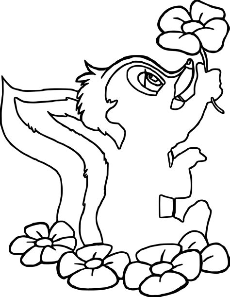 Coloring pages are a fun way for kids of all ages to develop creativity, focus, motor skills and color recognition. Bambi Flower The Skunk Flower Coloring Pages ...