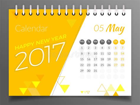 • kalender mei 2017 (gratis te downloaden en printbare) met feestdagen en weeknummer. Mei 2017 Kalender 2017 vector illustratie. Illustratie ...