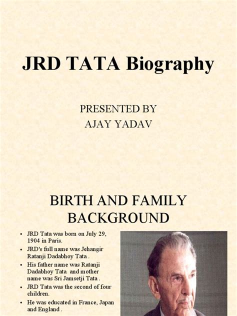 Contribution by jrd tata 3. Jrd Tata Bio. | Economy Of India | Business