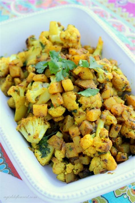 1 c cauliflower, roughly chopped. Indian-Spiced Cauliflower & Potatoes - A Girl Defloured ...