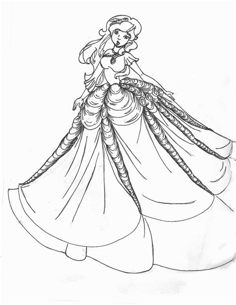 You can now print this beautiful ball gown coloring page or color online for free. dresses-coloring-page-1.png (786×1016) | Wedding coloring ...