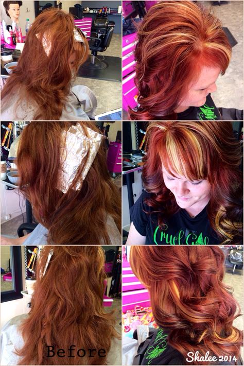 If you have layers and you bring all. Red and blonde hair ideas|redken color| ParkLane salon ...