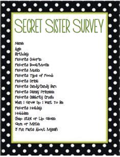 But you'll never guess what i found in her diary. Secret Sister Question Form - Bing Images | Secret Sisters ...