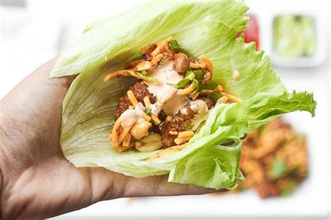 Granted, we're pretty spoiled here in southern california and our one of our favorite healthy summer meals are also lettuce wraps, or lettuce cups. Szechuan Chicken Lettuce Wraps with Spicy Mayo (Cactus ...